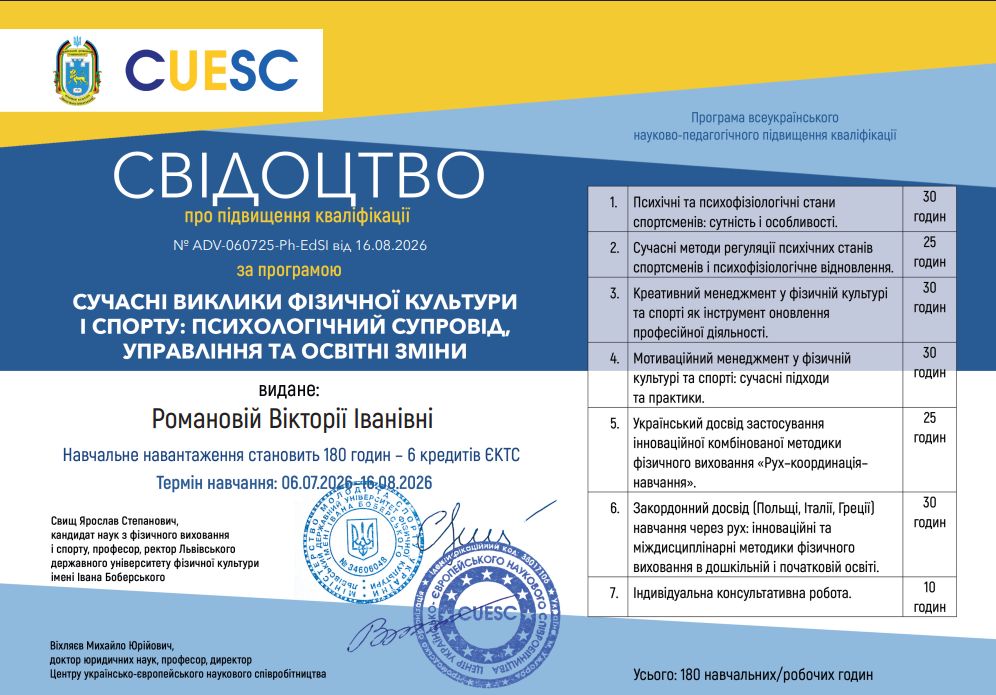 Сертифікат про стажування