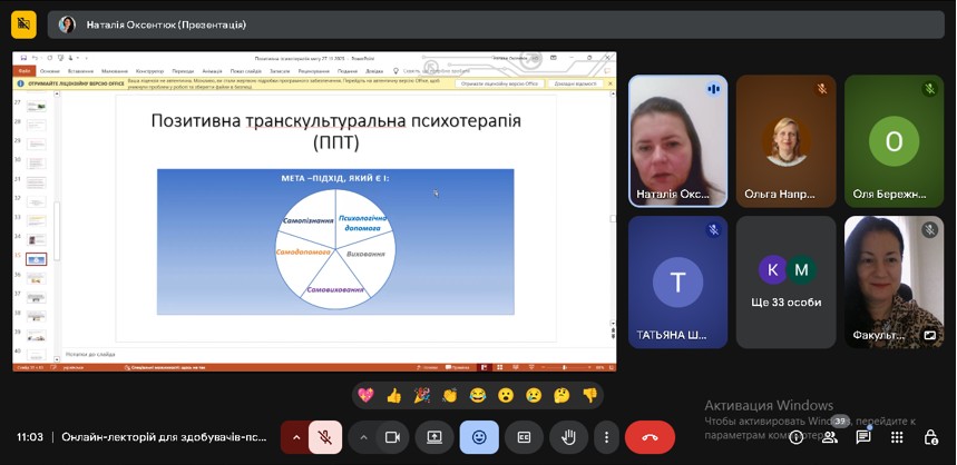Лекторій-практикум «Позитивна психотерапія: знайомство»