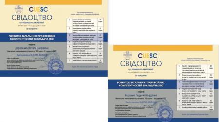 Сертифікати про підвищення кваліфікації